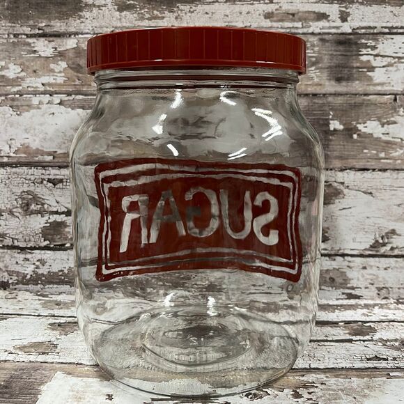 Vintage Owens Illinois Glass Co 1970s Glass Sugar Canister Jar MCM - Picture 2 of 8